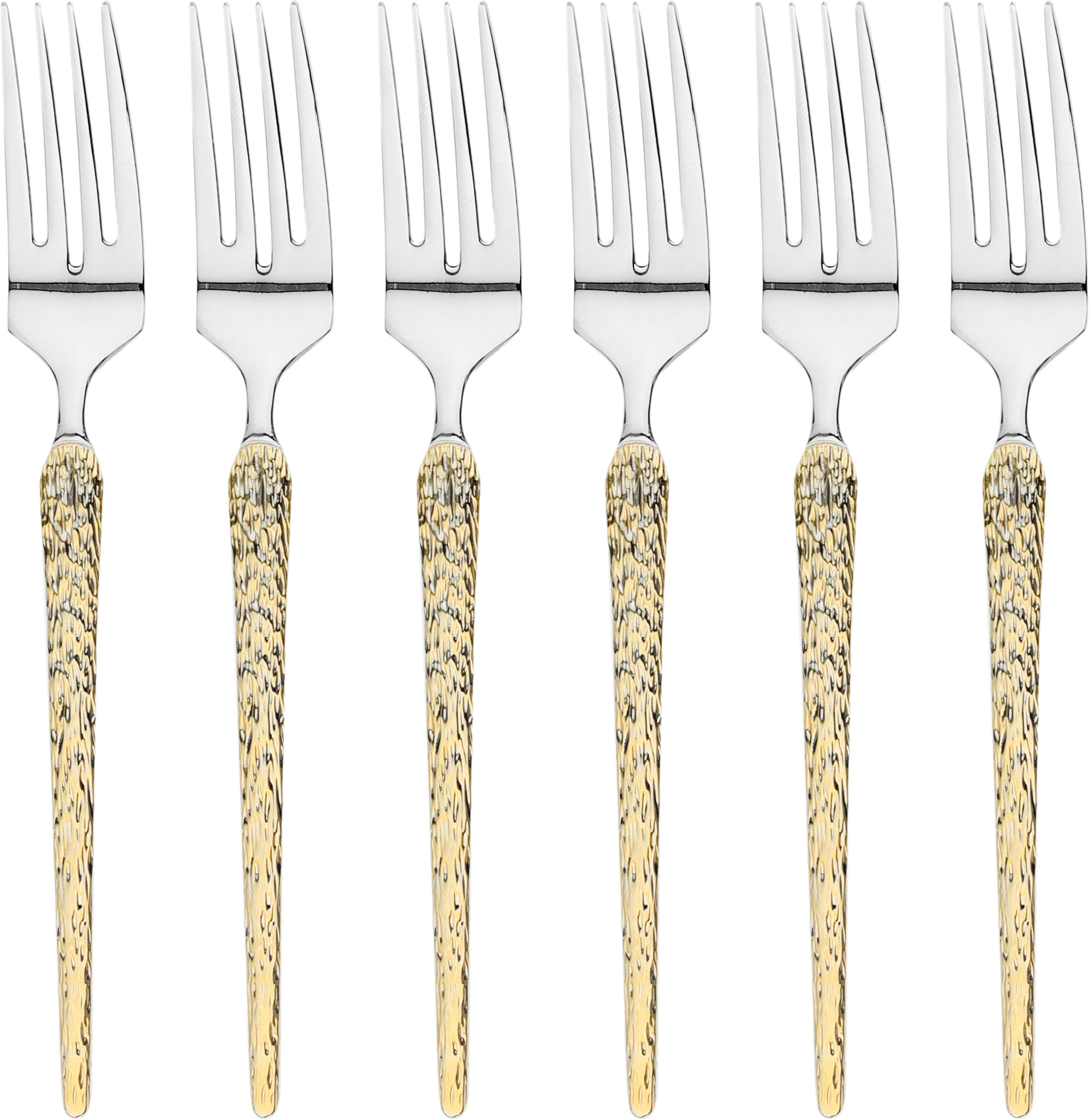 Al Saif Gallery steel forks set, 6 pieces - golden silver product image