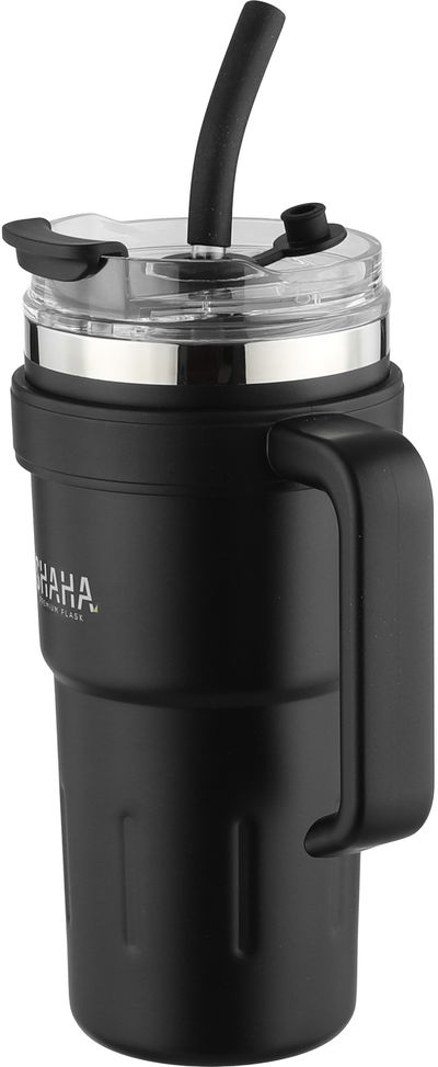 كوب حافظ للحرارة ستانلس استيل شاها، 780 مل، غطاء اكريلك - أسود فضي product image 2