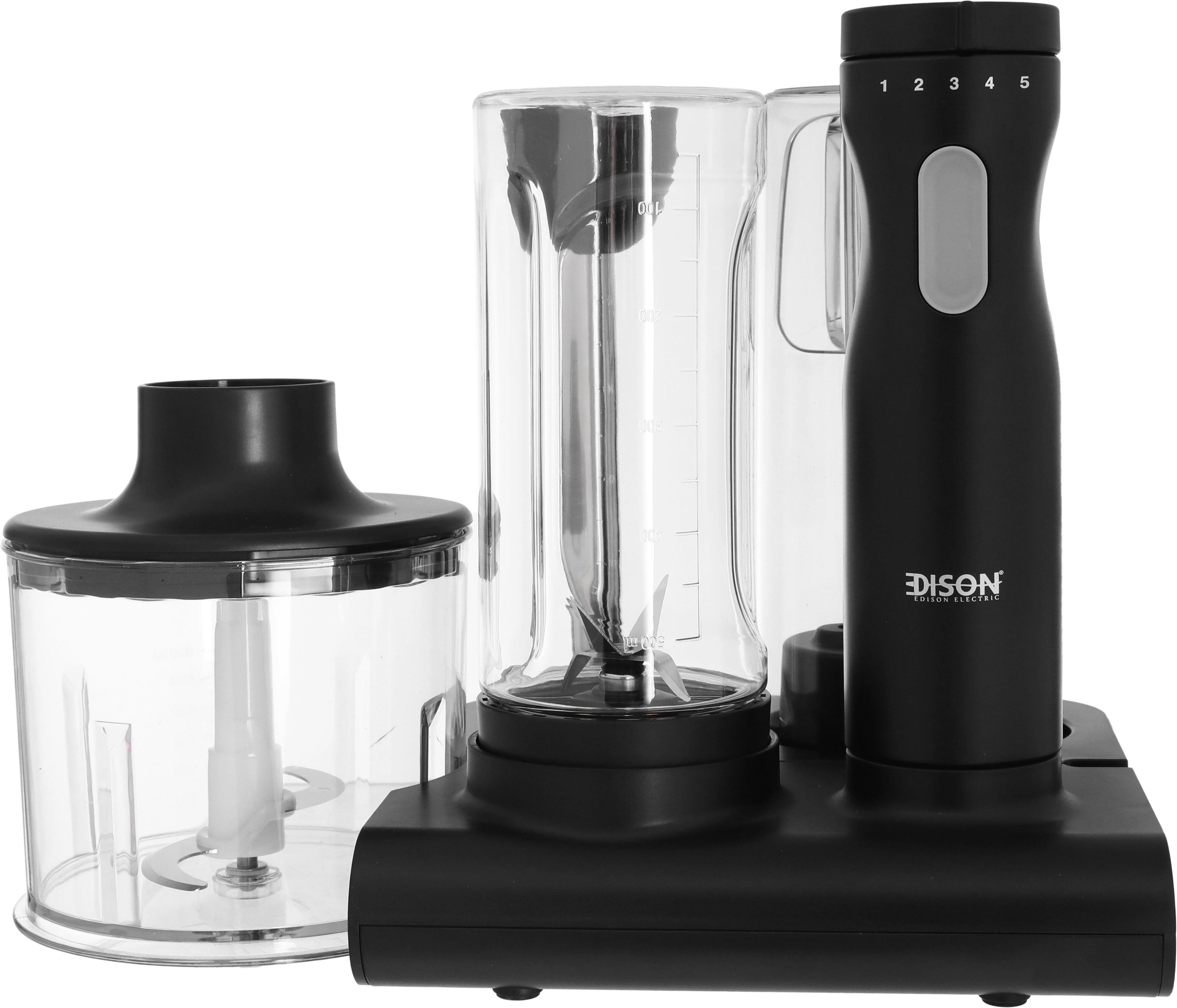 خلاط يدوي إديسون، 300 واط، 400 مل، 5 سرعات، 6×1 - اسود product image