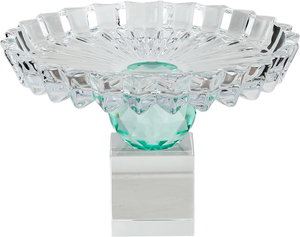 ستاند تقديم حلا زجاج السيف غاليري، قاعدة ازرق، 13.5x13.5x9.4 سم - شفاف product image