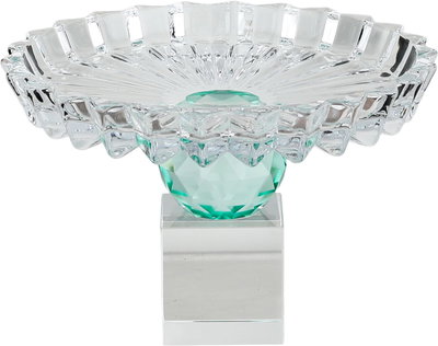 ستاند تقديم حلا زجاج السيف غاليري، قاعدة ازرق، 13.5x13.5x9.4 سم - شفاف product image 1