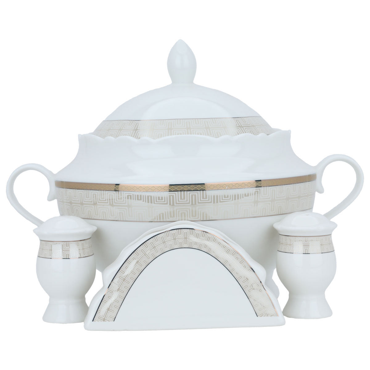 طقم سفرة بورسلان السيف غاليري، 65 قطعة - ابيض product image 3