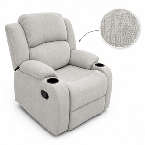 كرسي استرخاء قماش، 77x80x95 سم، بحامل اكواب - رمادي فاتح product image 2