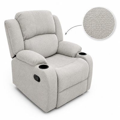 كرسي استرخاء قماش، 77x80x95 سم، بحامل اكواب - رمادي فاتح product image 2