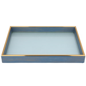طوفرية مستطيل زجاج بحواف خشب السيف غاليري، 35×25×5 سم، مستطيل - أرزق product image