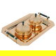 Alif Gallery tofaria set with steel dates, 5 pieces, rectangular - gold product image 1