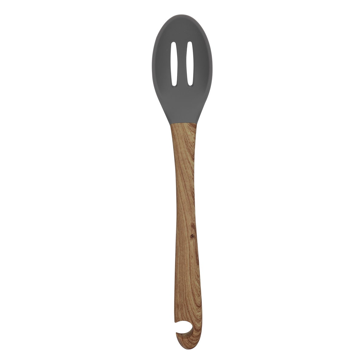 Alsaif Gallery Silicone Serving Spoon, with Wooden Handle - Gray product image