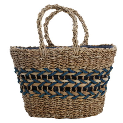 شنطة ترامس خوص السيف غاليري، 45×28 سم - بني أزرق product image 2