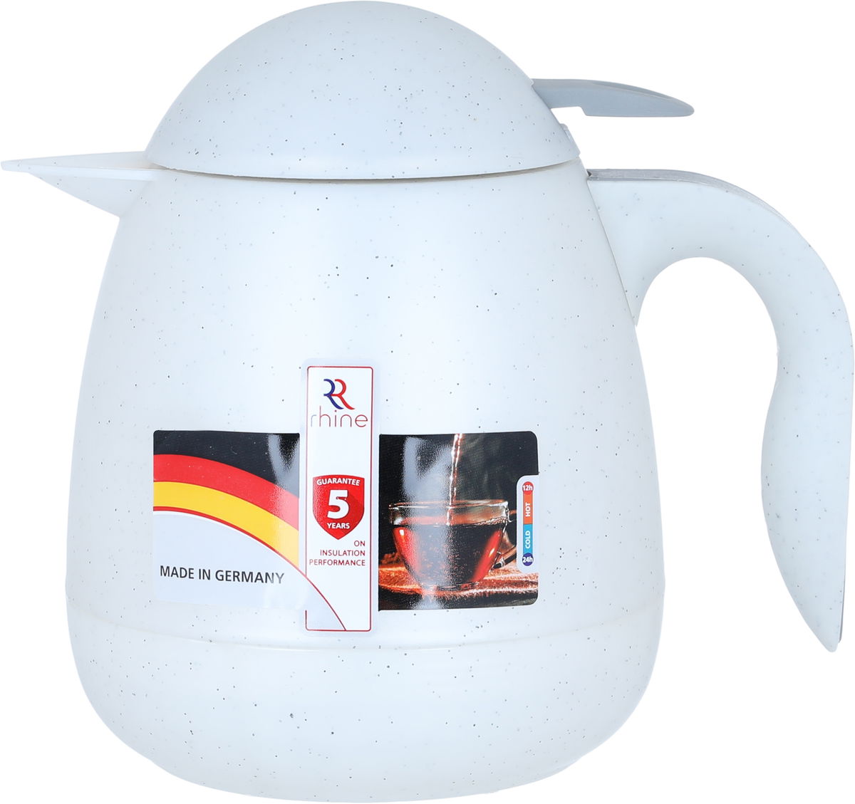 Al-Rhine thermos, 0.5 liters, compressor, thermal glass inner container, plastic outer shell - white product image 2