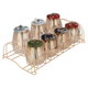 طقم علب زجاج السيف غاليري، 8 قطع، ستاند ذهبي - ملون product image 3