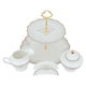 طقم سفرة بورسلان السيف غاليري، نقش فضي، 65 قطعة - أبيض product image 2