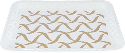 طوفرية ميلامين السيف غاليري، 45×34×4 سم، مستطيل، مزخرف بني - أبيض product image 1