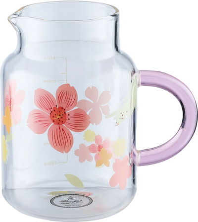 طقم إبريق مع كوب زجاج السيف غاليري، قطعتين، 600 مل - شفاف وردي product image 2