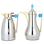 Al Saif Gallery Alaa Steel thermos set, 1 litre, light blue-silver handle product image 1
