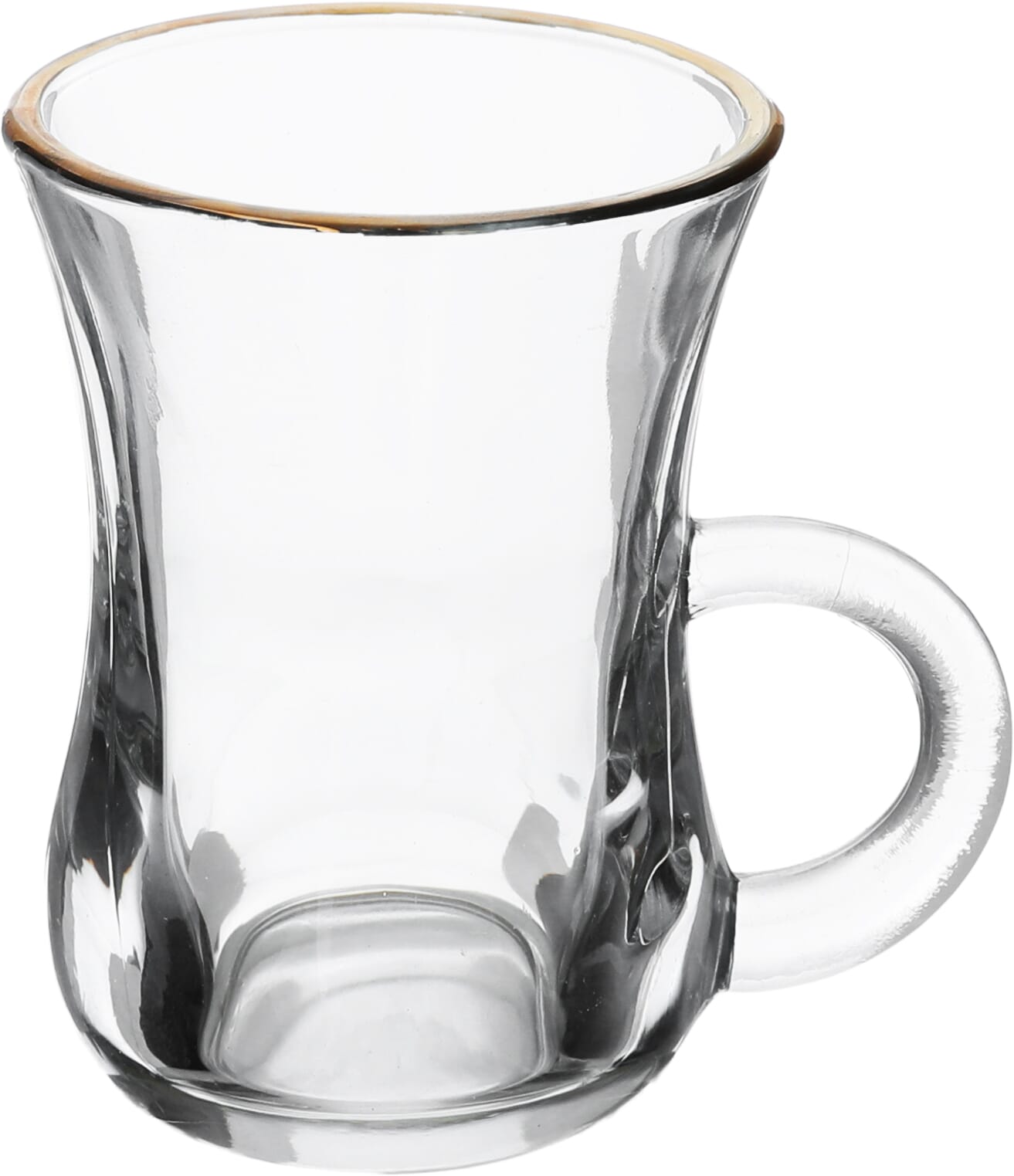 طقم بيالات شاي زجاج ماكس السيف غاليري، خط ذهبي، 6 قطعة - شفاف product image 2