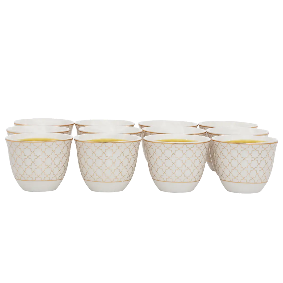 Al Saif Gallery porcelain coffee cup set, 12 pieces, Islamic pattern - white product image