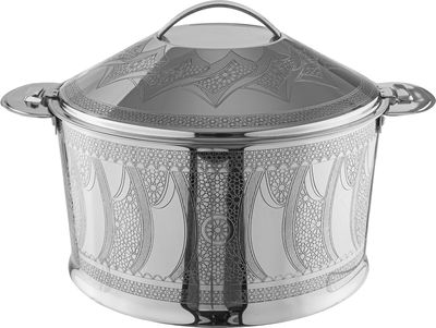 حافظة طعام سارة استيل السيف غاليري، 7.5 لتر، منقوش - فضي product image 1