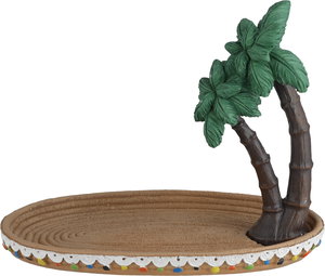 صحن تقديم بلاستيك مقوى السيف غاليري، 20x12.5x16 سم، بيضاوي، شكل نخلة - متعدد الألوان product image