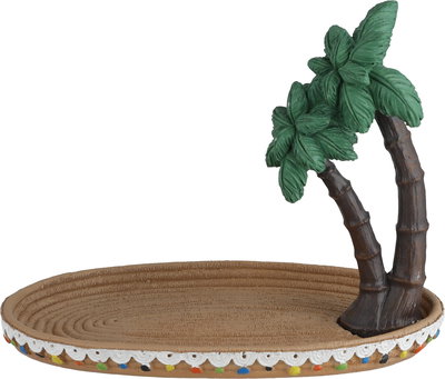 صحن تقديم بلاستيك مقوى السيف غاليري، 20x12.5x16 سم، بيضاوي، شكل نخلة - متعدد الألوان product image 1