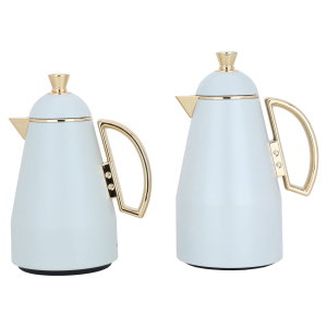 Al Saif Gallery Ruwayda thermos set, 1 liter, thermal glass inner container, steel outer shell - white product image 2