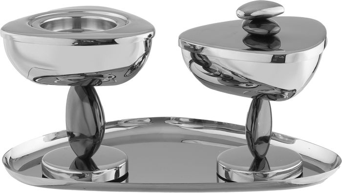 طقم مبخرة ستانلس استيل السيف غاليري، 3 قطع - فضي product image 1
