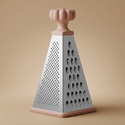 Al Saif Gallery Steel Grater, 11X11X23 Cm - Rose Silver product image 1