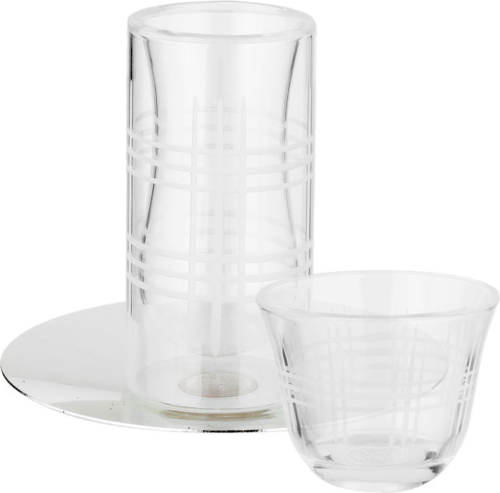 طقم تقديم شاي وقهوة زجاج واستيل السيف غاليري، 18 قطعة - شفاف فضي product image 1