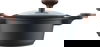Robust Granite cookware set with glass lid, wooden handle, 7 pieces - black product image 2
