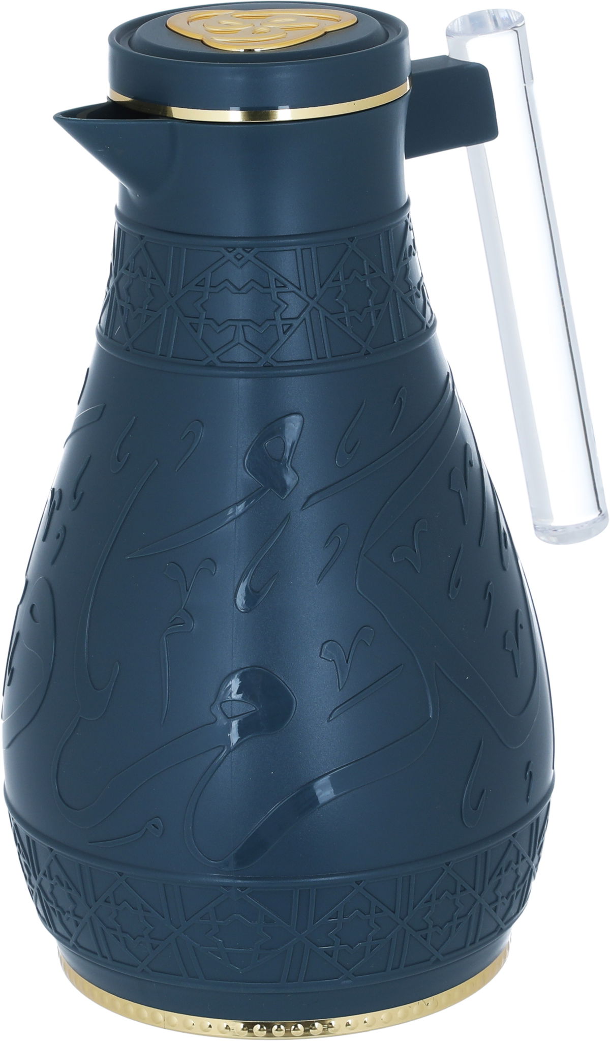 Al Saif Gallery Karam thermos Set, 1 - 0.65 litres, Islamic engraving with acrylic handle, 2 pieces - Navy product image 6