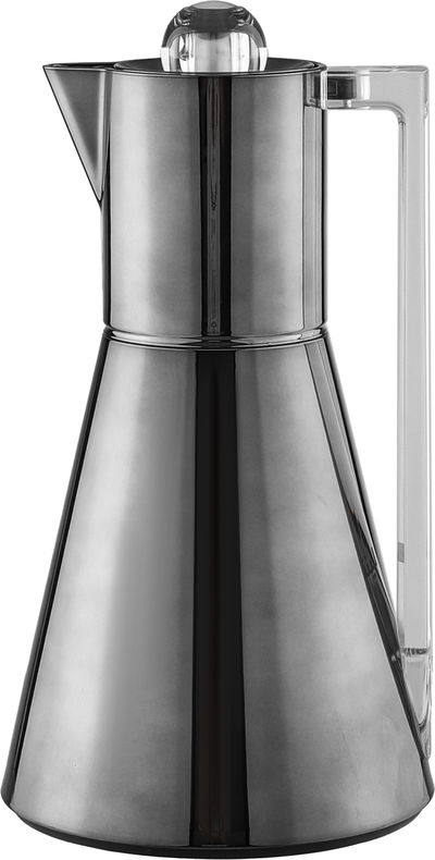 ترمس لينا افريست، 1 لتر، الخامة الداخلية زجاج حراري، ضغاط، يد شفاف - اسود product image 1