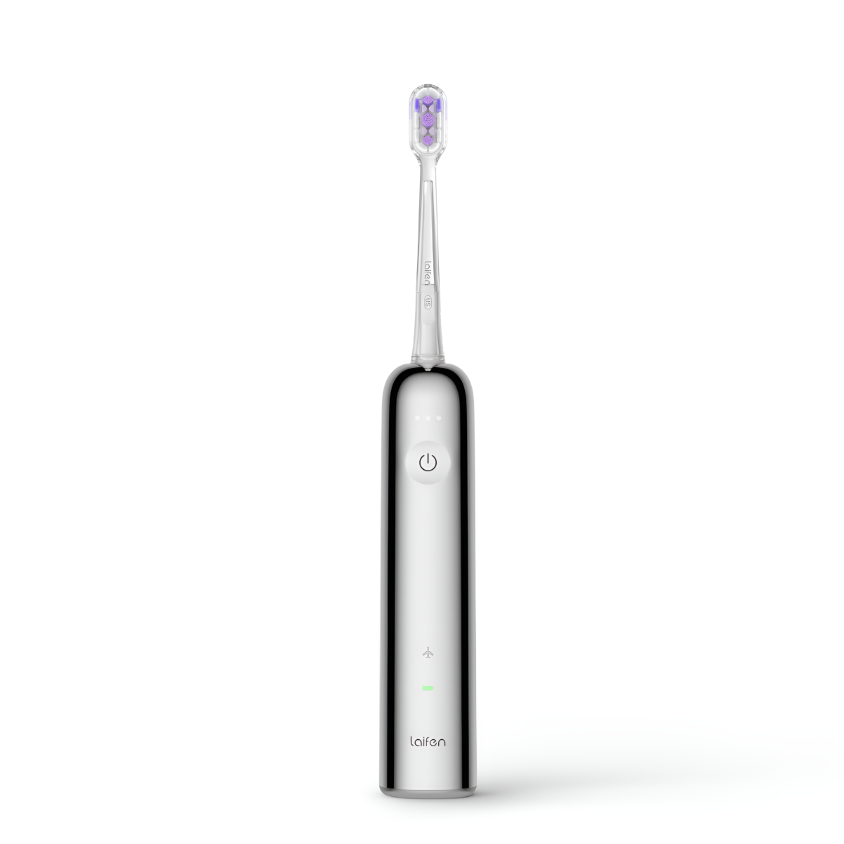 فرشاة أسنان كهربائية ألمنيوم لايفن، دوران 60 درجة، ثلاثة رؤوس- أبيض product image 1