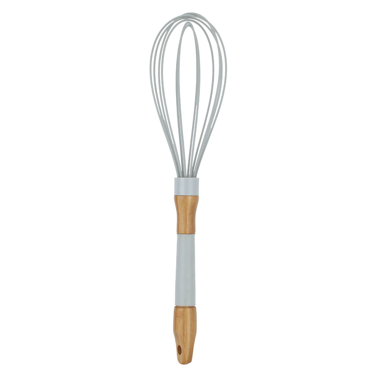Al Saif Gallery Silicone Egg Beater, 10 inches, with wooden handle - grey product image