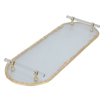 طوفرية تقديم زجاج السيف غاليري، 50×18×4.5 سم، بيضاوي - أبيض product image 2