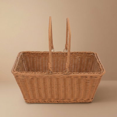 سلة رحلات خوص وهج الماسة، 34×26×15 سم - بني product image 1