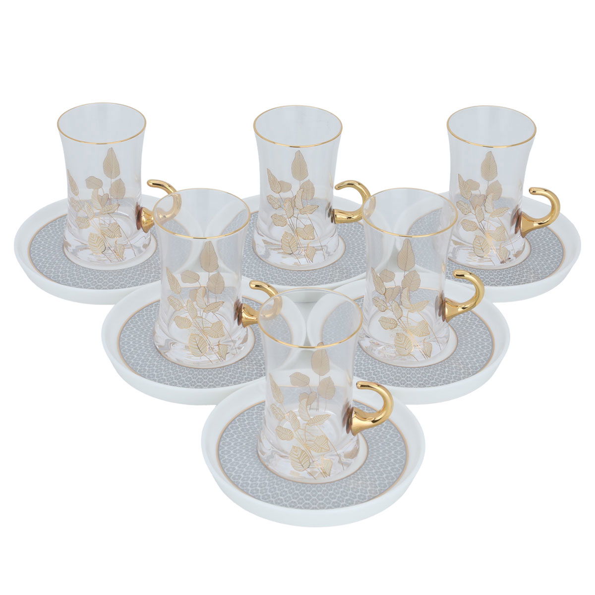 Al Saif Gallery glass tea set, 12 pieces - Clear product image 2