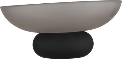 صحن حلا زجاج السيف غاليري، 26x26x12 سم، بقاعدة - رمادي اسود product image 2