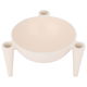 Al Saif Gallery Plated Iron Serving Bowl, 20x20x10 cm, Round, with Candle Legs - Light Beige product image 2