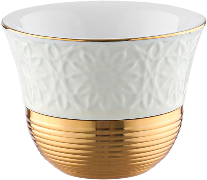 Al Saif Gallery porcelain tea and coffee serving set, decorated with gold, 52 pieces - beige product image 3
