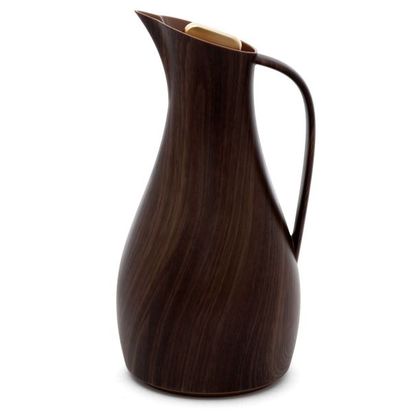 Al Saif Gallery Verona Elegance thermos, 1 litre, golden lid - dark wood product image 1