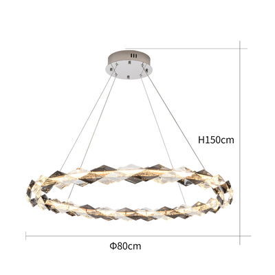 Modern circular Meshkati chandelier, Kelvin LED, 3000, circular 80 cm - silver gray crystal product image 4