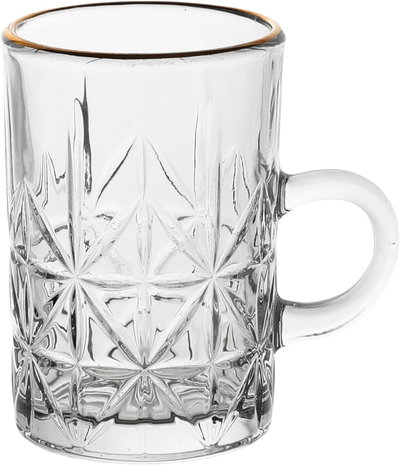 Al Saif Gallery Max Glass Tea Bialat Set, 6 Pieces, Glass Handle, Golden Line - Transparent product image 2