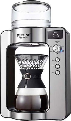 ماكينة تنقيط القهوة العربية ريبون، 1500 واط، 1 لتر، شاشة LCD، RE-6-027 - فضي product image