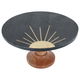Al Saif Gallery marble cake stand, 12 x 12 x 6 cm, wood base, large - black product image 1