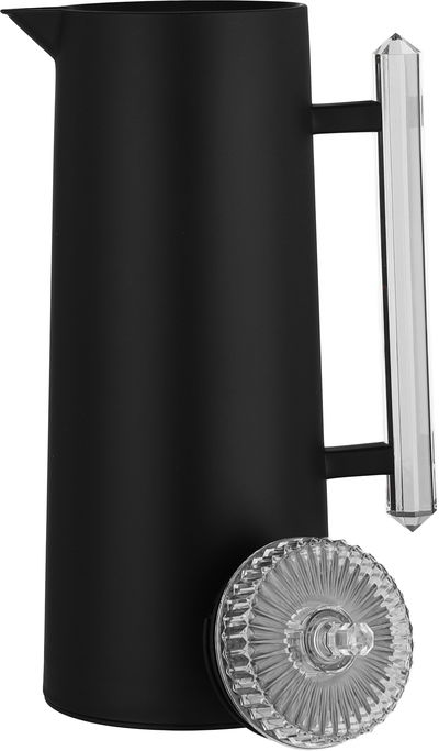 ترمس لين جلوري، 1 لتر،حافظة داخلية زجاج، ضغاط، يد شفاف - أسود product image 4