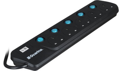 توصيلة كهرباء اوكارينا، 5 متر، 5 مخارج، OCREX5W55M5K - اسود product image 1