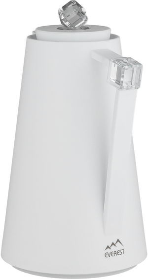 ترمس الماسة بلاستيك افريست، 1 لتر، حافظة داخلية زجاج، ضغاط -أبيض شفاف product image 2