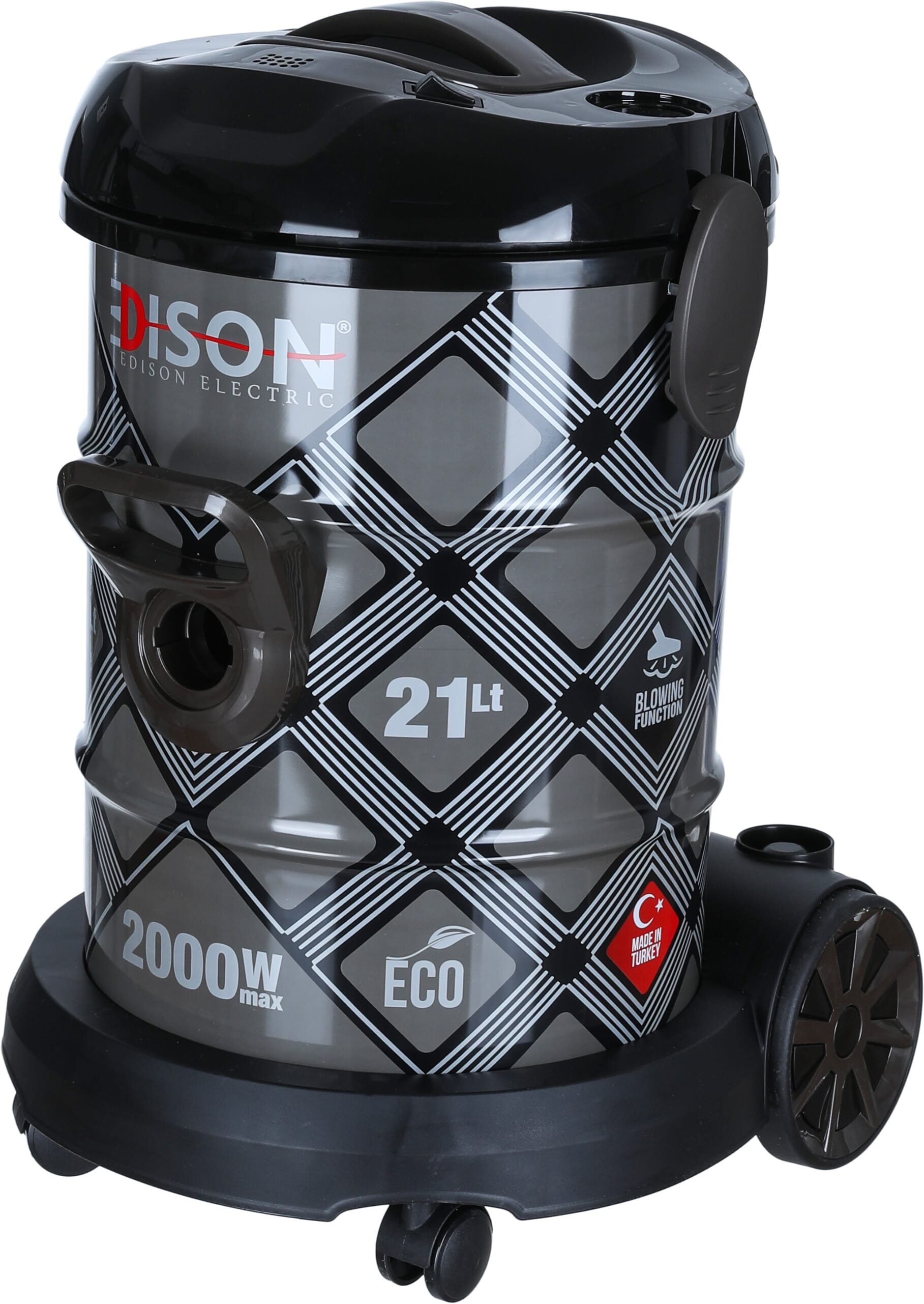 Edison Barrel Vacuum Cleaner, 2000 Watt, 21 Liter - Black Gray product image 2