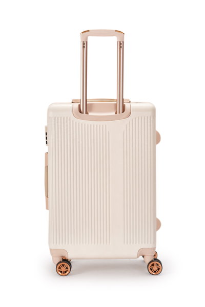 طقم شنط سفر ABS ليمرا، 4 مقاسات، 4 عجلات، بزاوية 360 درجة، OT-501860 - بيج product image 5