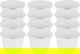 A set of white porcelain Arabic coffee cups, carved with roses and golden script, 12 pieces product image 1