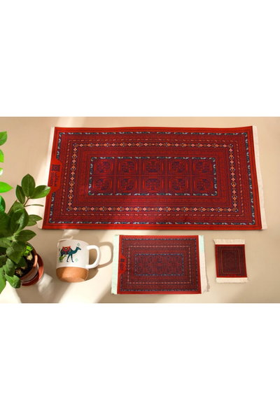 طقم ماوس باد وكيبورد على شكل سجاد مطاط سجادتي، 3 قطع، نقشة سدو - متعدد الالوان product image 2